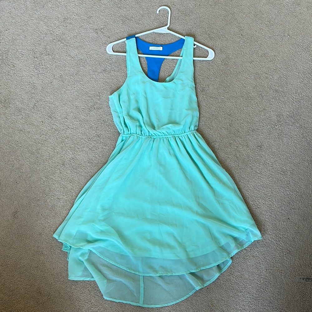 Lush teal dress. Size small. Gently used. High low style